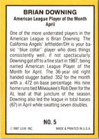 1987 Donruss Highlights Brian Downing #5
