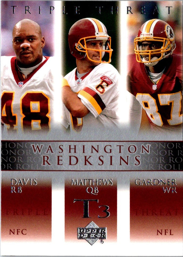 2002 Upper Deck Rod Gardner/Stephen Davis/Shane Matthews #90