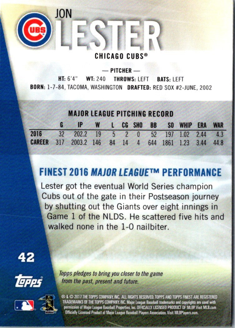 2017 Finest Jon Lester