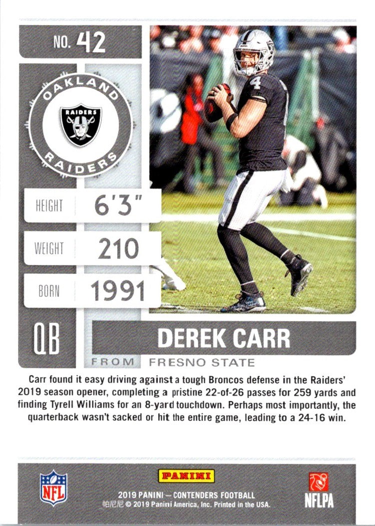 2018 Panini Derek Carr