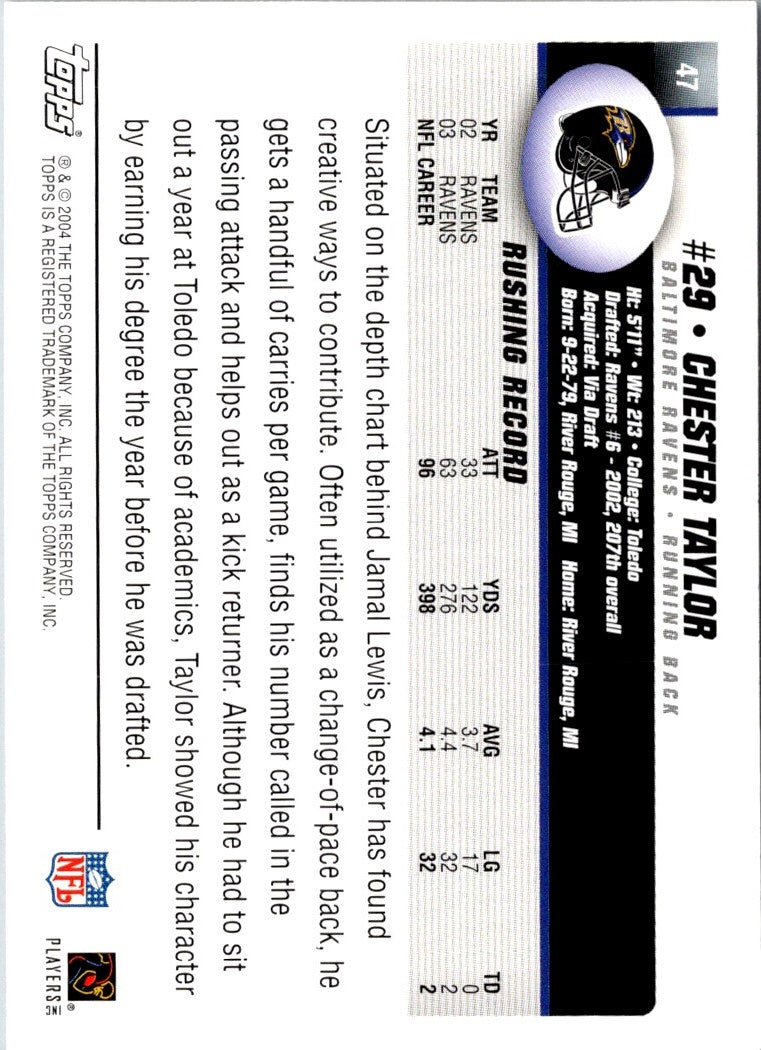 2004 Topps Chester Taylor