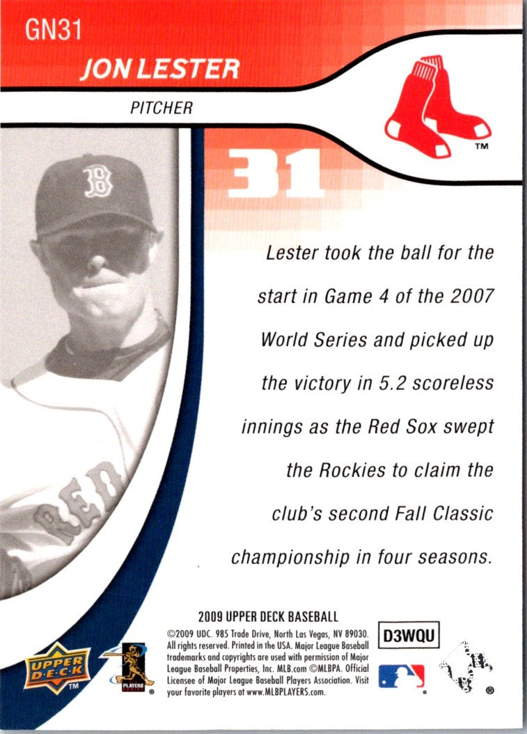 2009 Upper Deck Update Generation Now Jon Lester