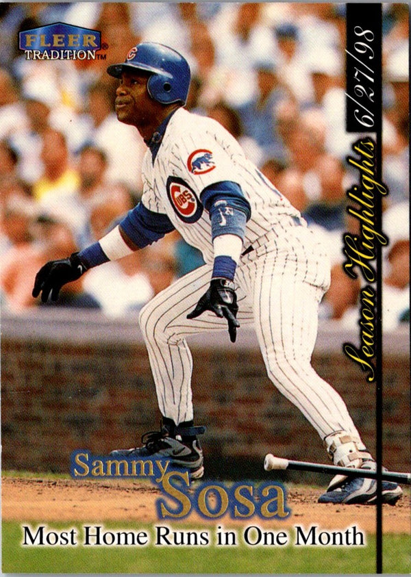 1998 Fleer Tradition Update Sammy Sosa #U2