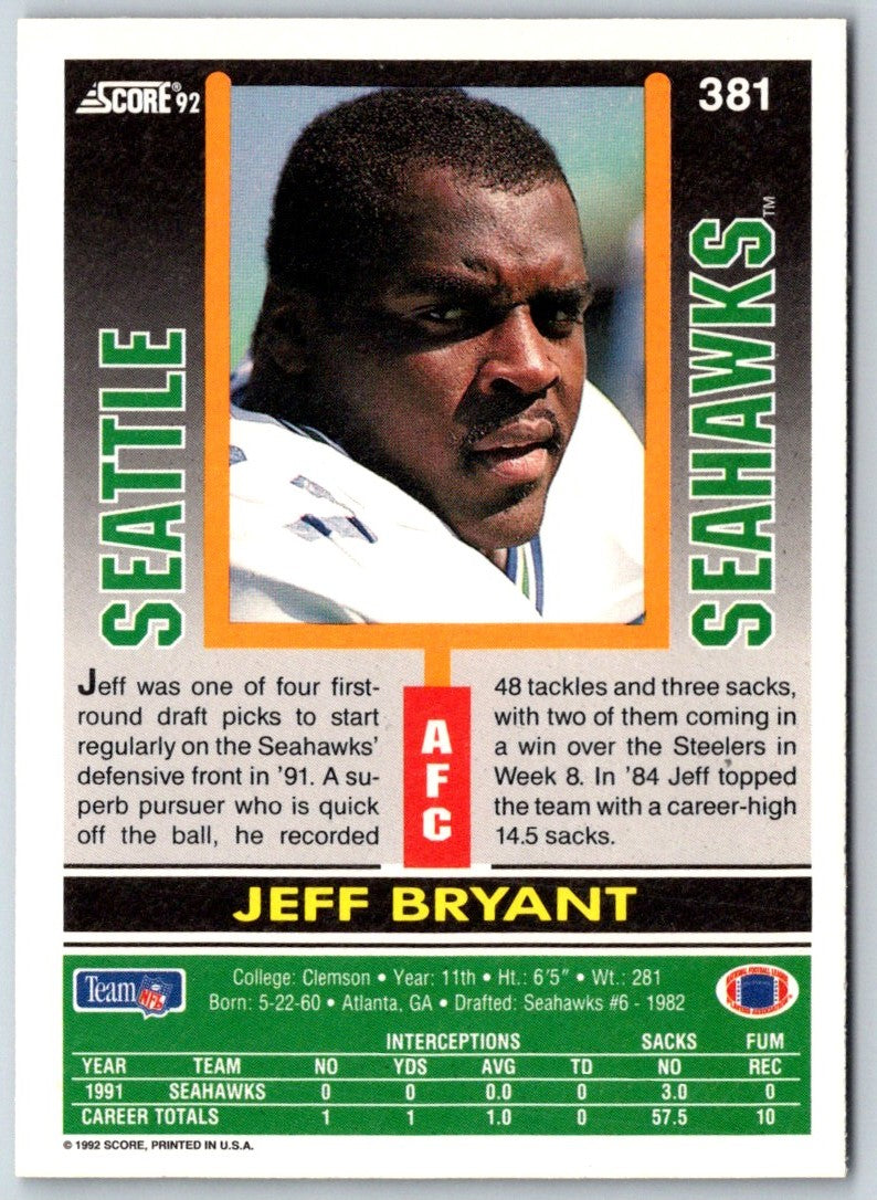 1992 Score Jeff Bryant