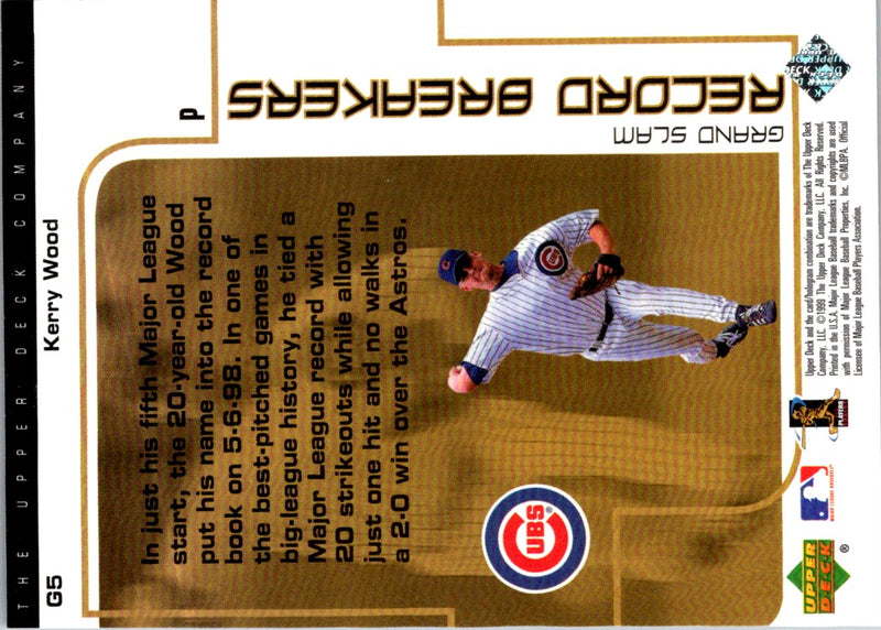 1999 UD Choice Record Breakers Kerry Wood