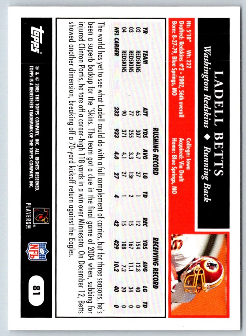 2005 Topps Ladell Betts