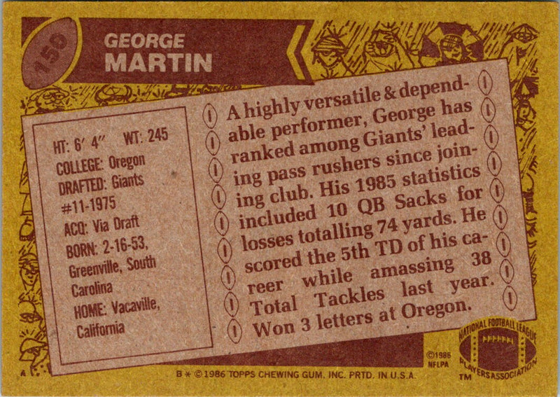 1986 Topps George Martin
