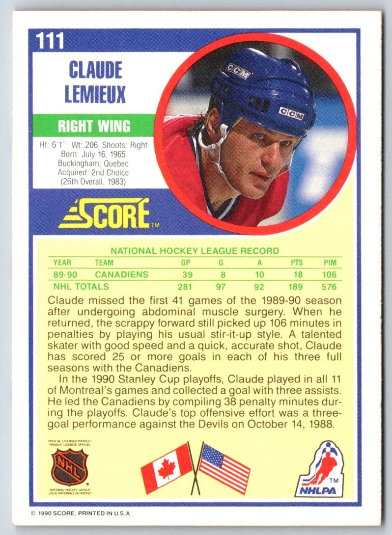 1990 Score Claude Lemieux