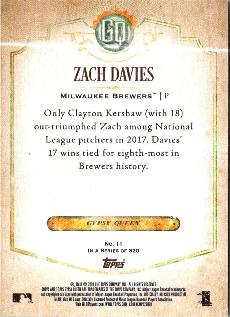 2018 Topps Gypsy Zach Davies