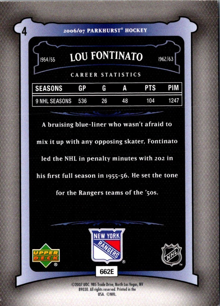 2006 Parkhurst Lou Fontinato