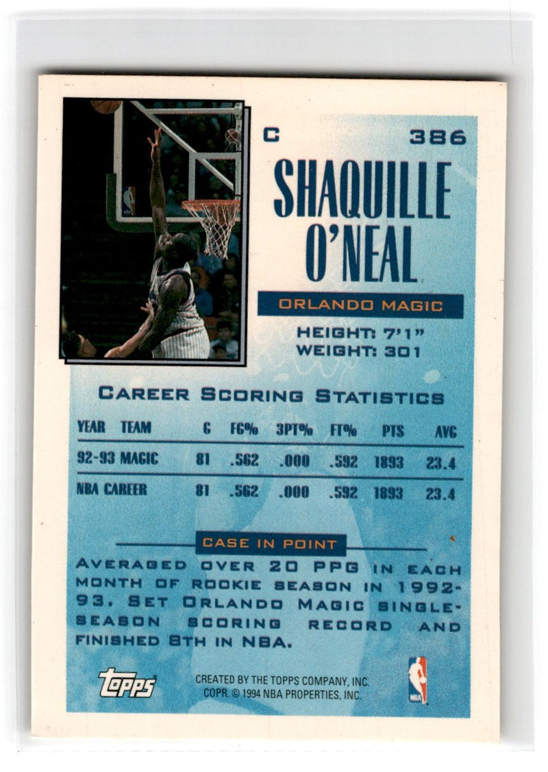 1993 Panini Stickers Shaquille O'Neal