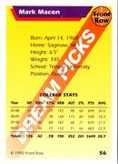 1992 Front Row Dream Picks Mark Macon