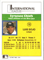 1990 CMC Syracuse Chiefs Luis Sojo #18
