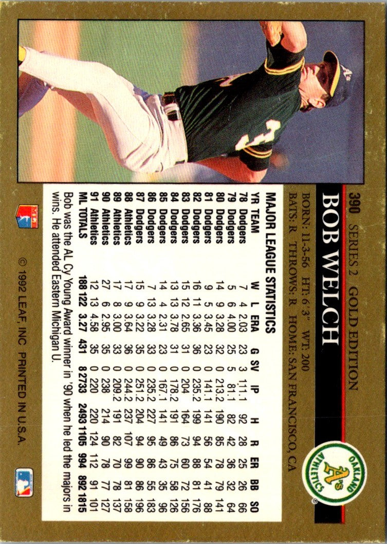 1992 Leaf Black Gold Bob Welch