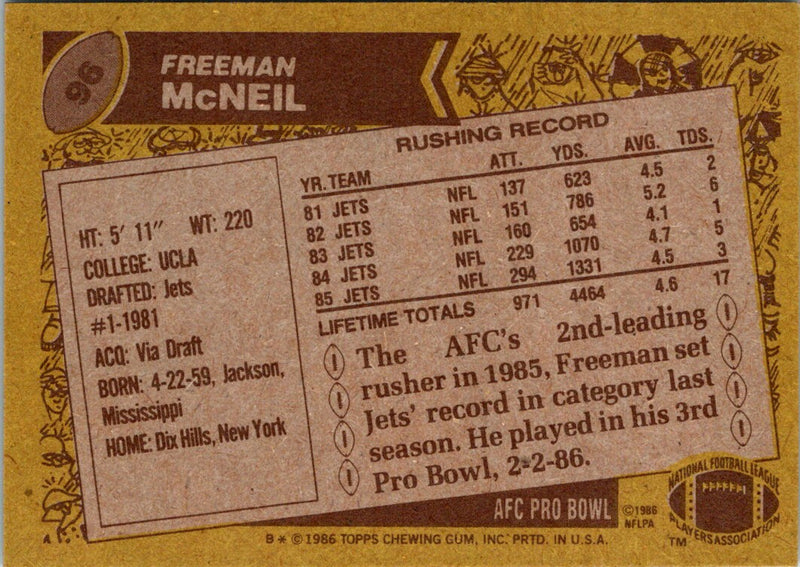 1986 Topps Freeman McNeil