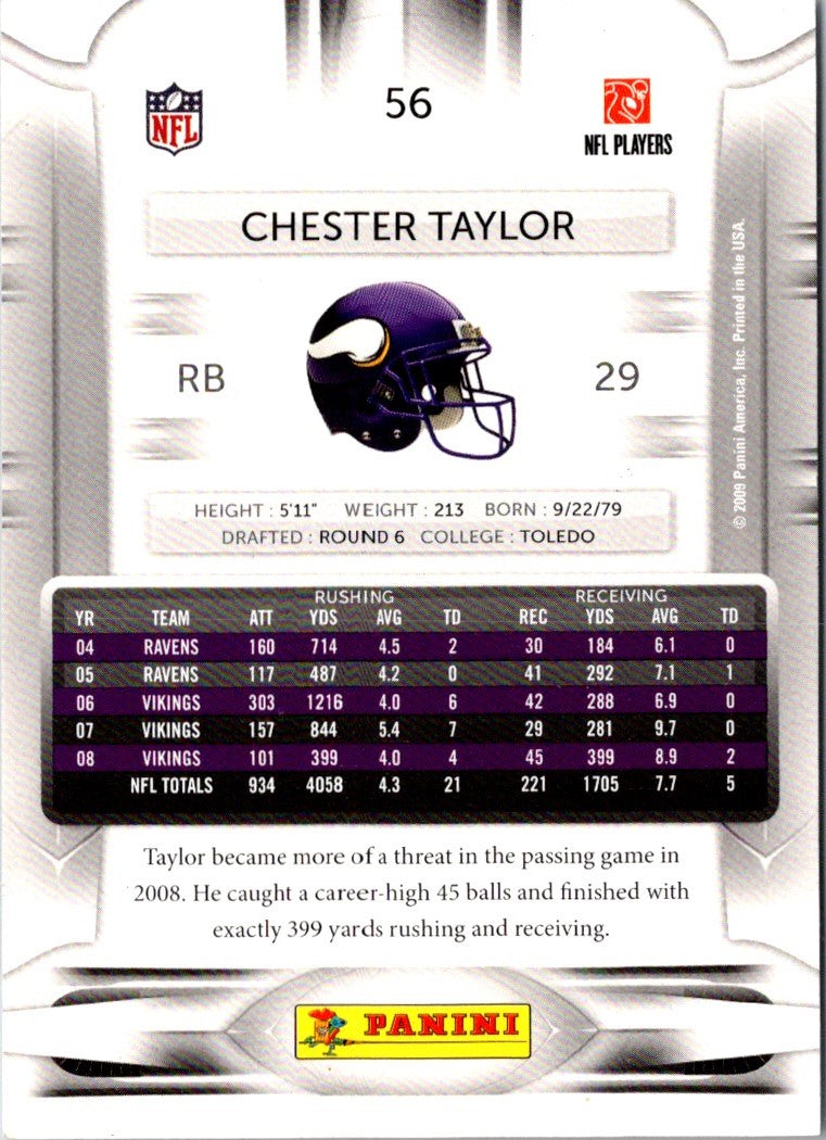 2009 Playoff Prestige Chester Taylor