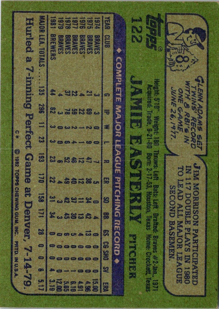 1982 Topps Jamie Easterly