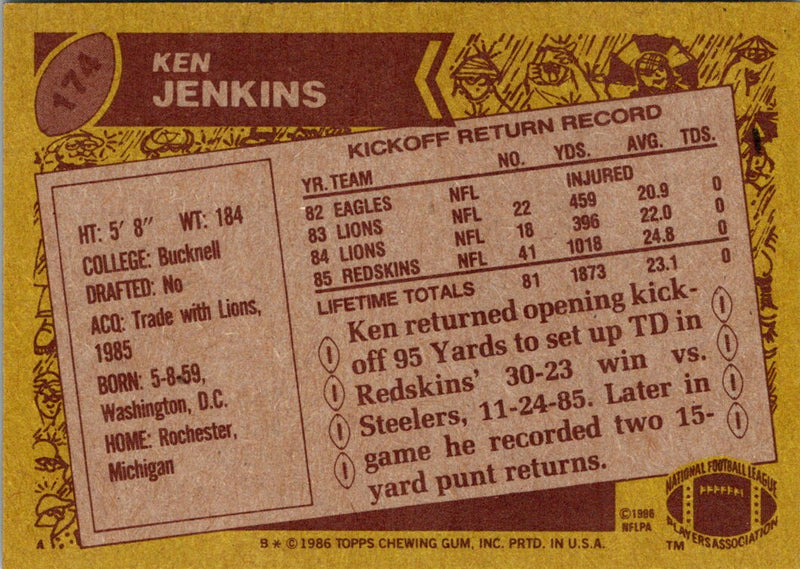 1986 Topps Ken Jenkins