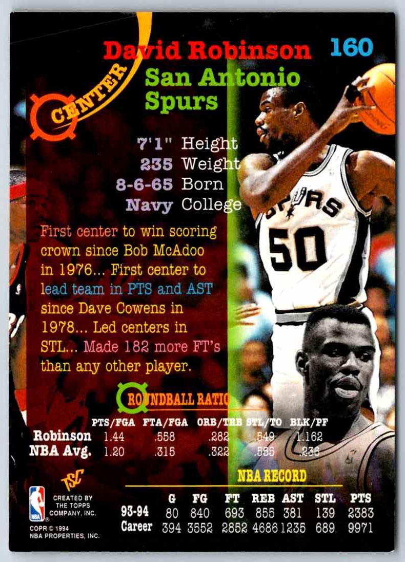 1992 Stadium Club David Robinson