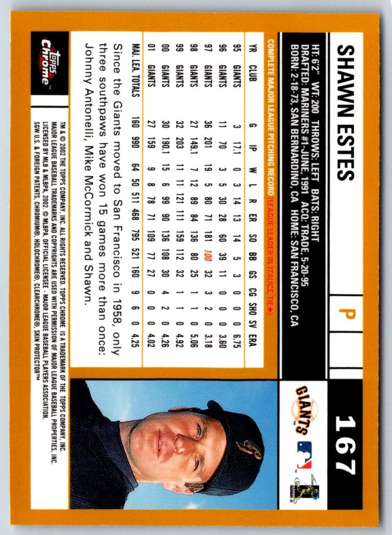 2002 Topps Chrome Shawn Estes