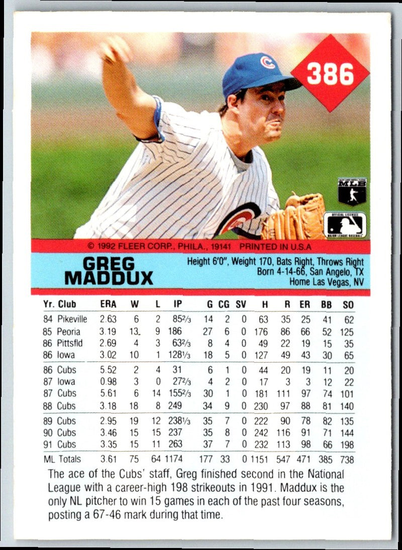 1992 Fleer Greg Maddux