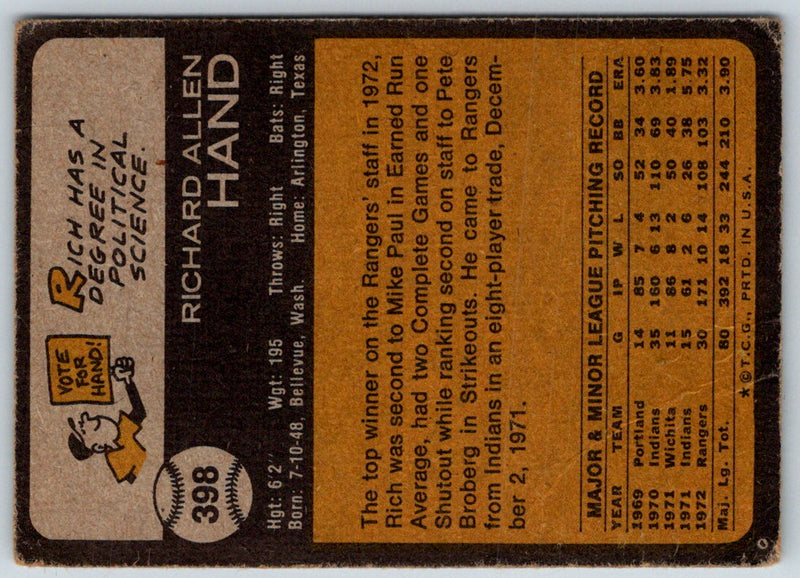 1973 Topps Rich Hand