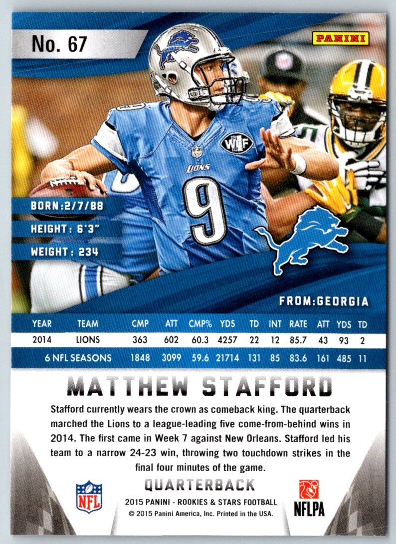 2015 Panini Rookies & Stars Longevity Matthew Stafford