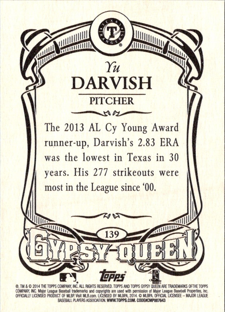 2014 Topps Gypsy Queen Yu Darvish