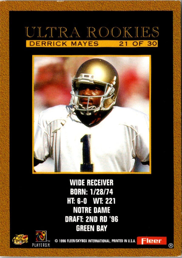 1996 Ultra Rookies Derrick Mayes #21