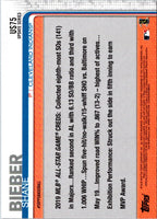 2019 Topps Update Shane Bieber #US75