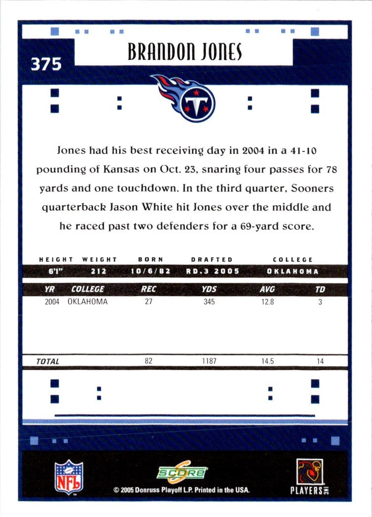 2005 Score Brandon Jones