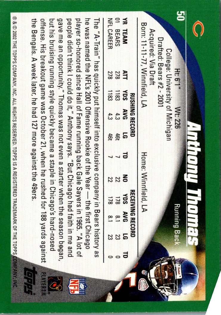 2002 Topps Anthony Thomas