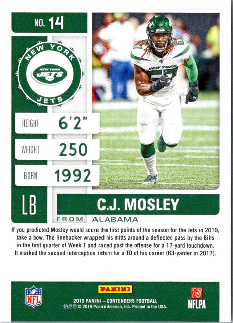 2019 Panini C.J. Mosley