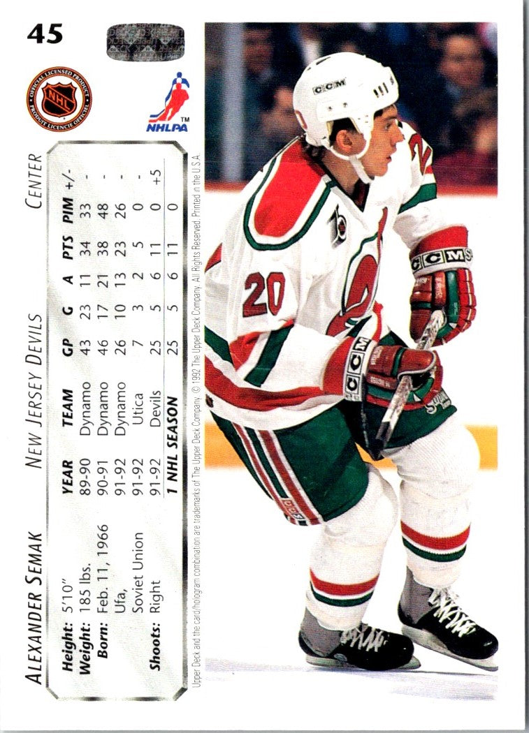 1992 Upper Deck Alexander Semak