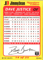 1991 Jimmy Dean David Justice #14