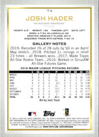 2019 Topps Gallery Josh Hader #74
