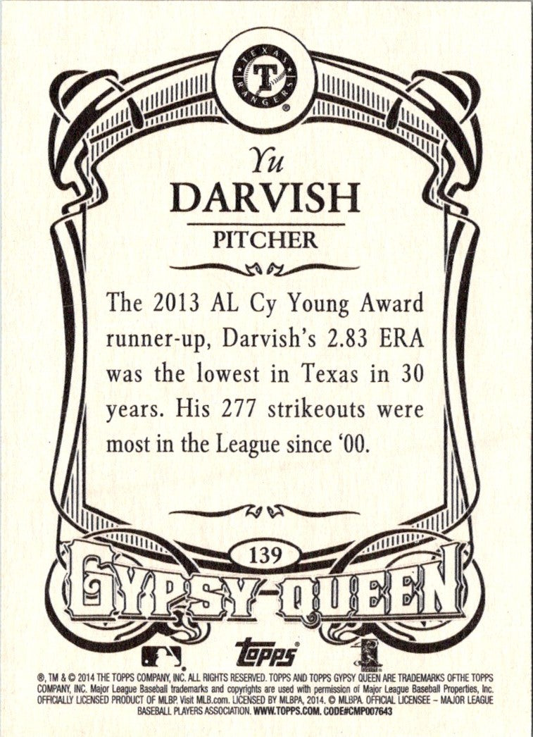 2014 Topps Gypsy Queen Yu Darvish