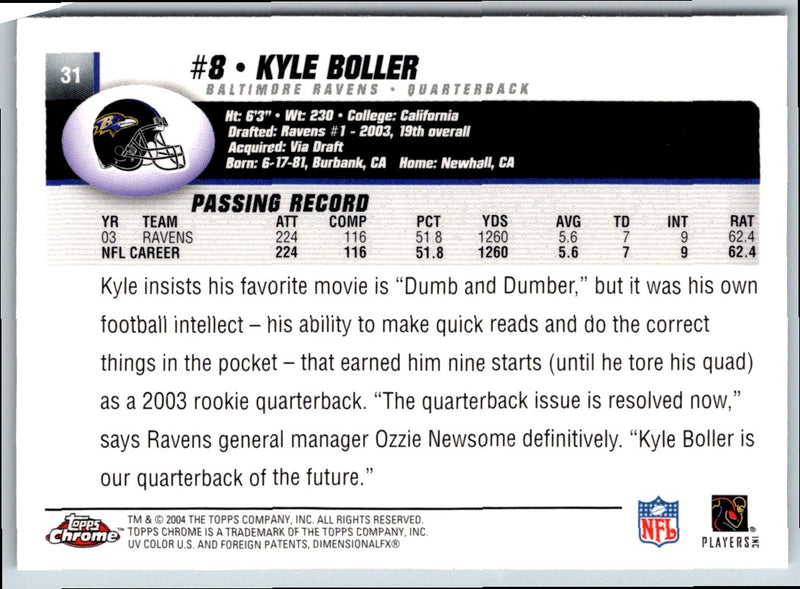 2004 Topps Chrome Kyle Boller