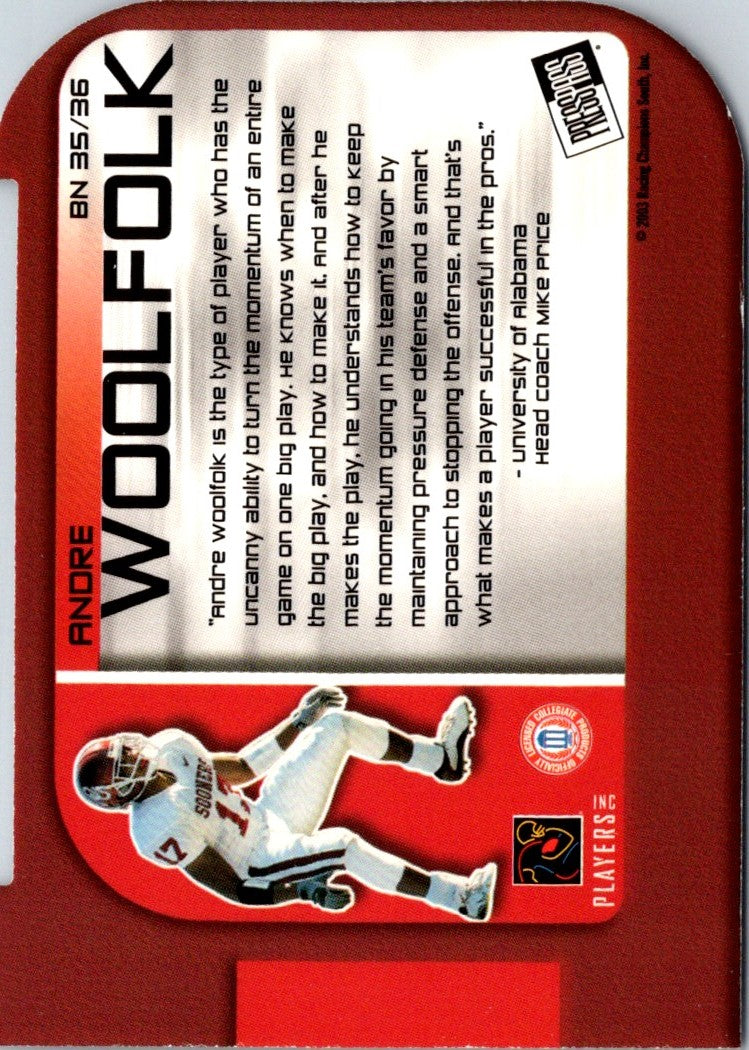 2003 Press Pass Big Numbers Andre Woolfolk