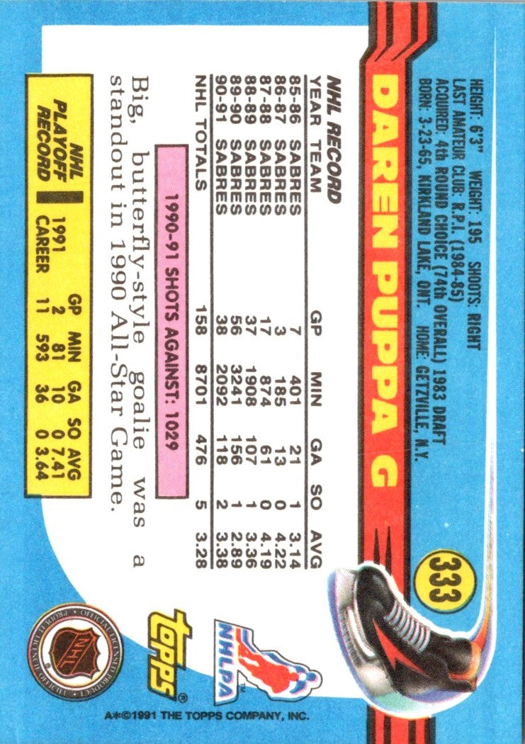 1991 Topps Daren Puppa