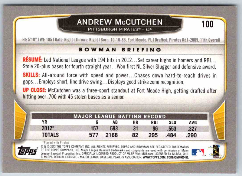 2014 Bowman Andrew McCutchen