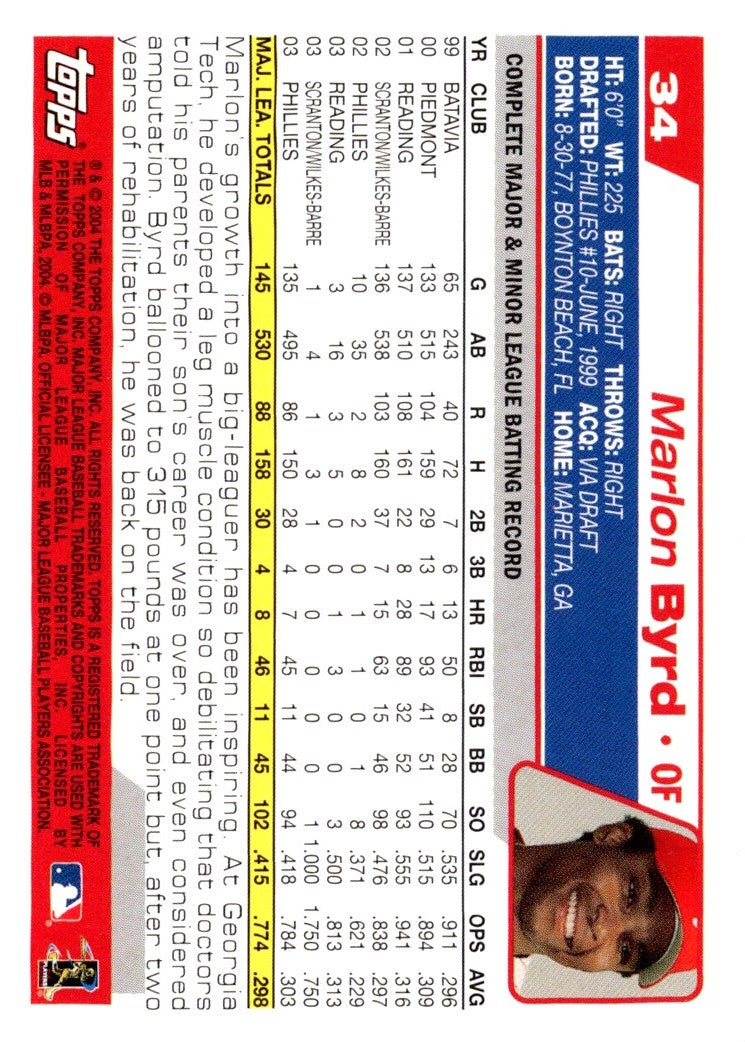 2004 Topps Opening Day Marlon Byrd