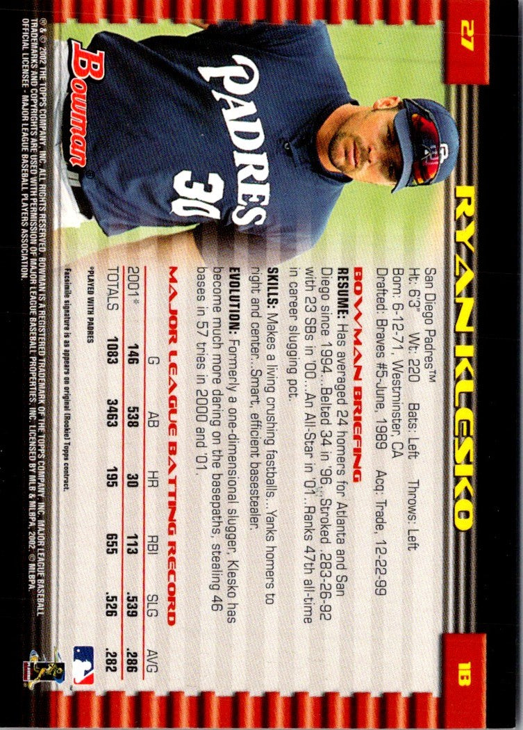 2002 Bowman Ryan Klesko