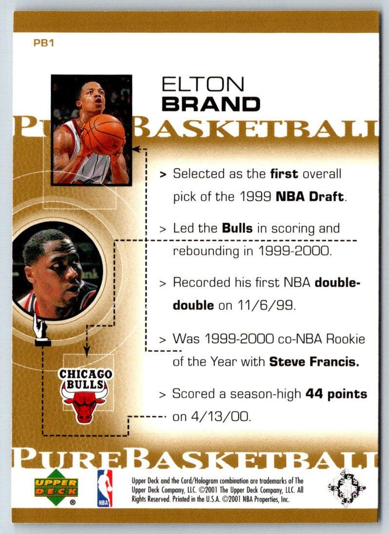 2000 Upper Deck Pure Basketball Elton Brand