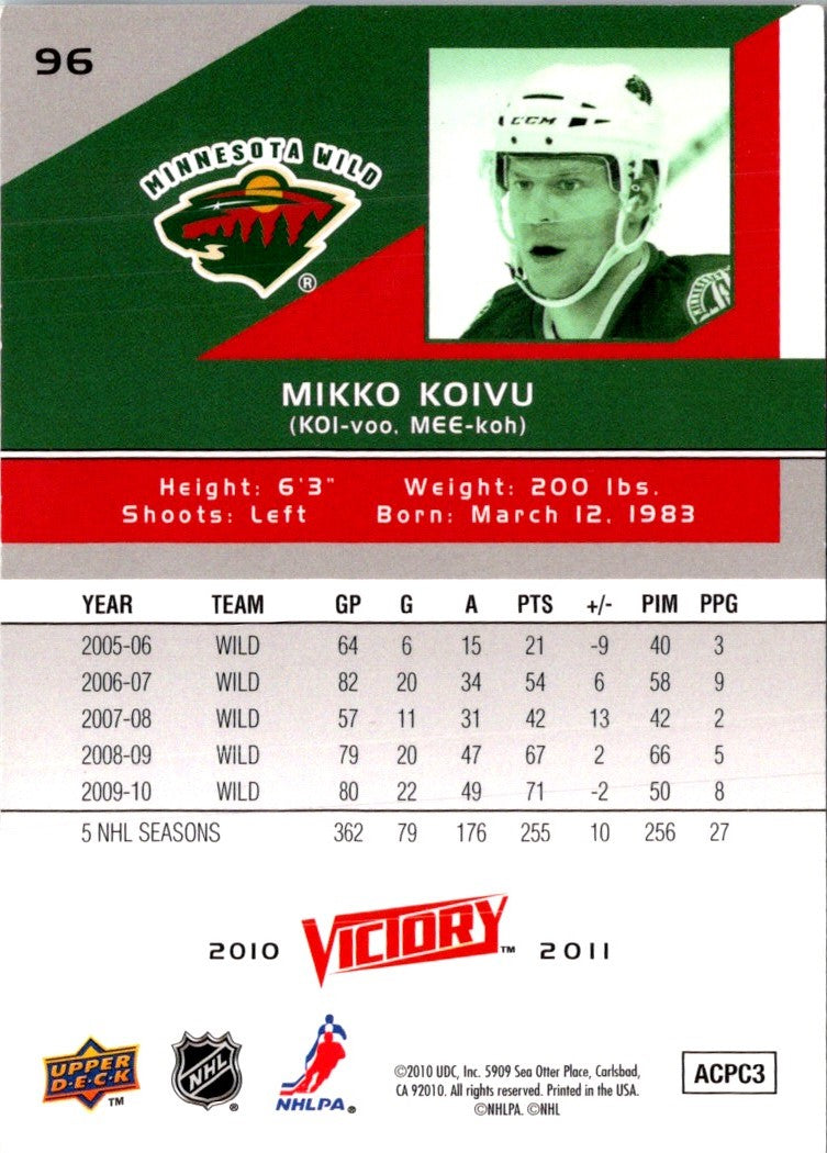 2010 Upper Deck Victory Mikko Koivu