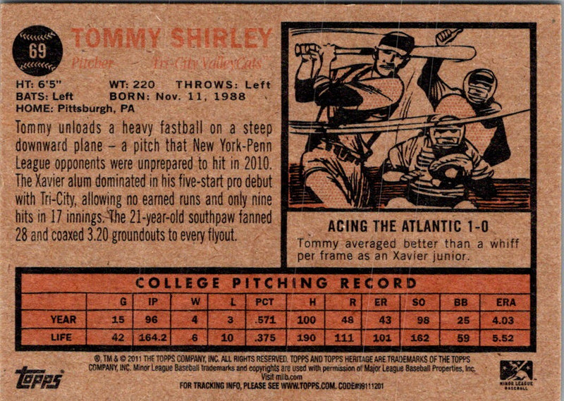 2011 Topps Heritage Minor League Tommy Shirley