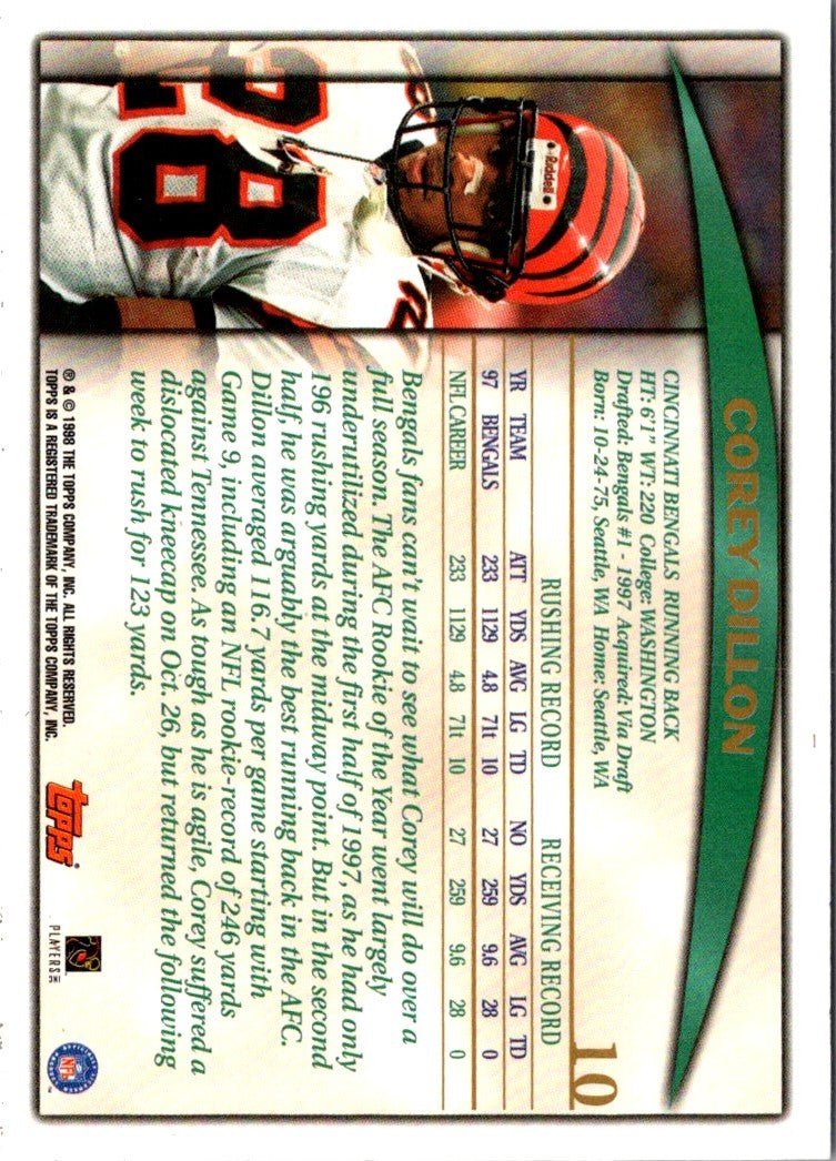 1998 Topps Corey Dillon