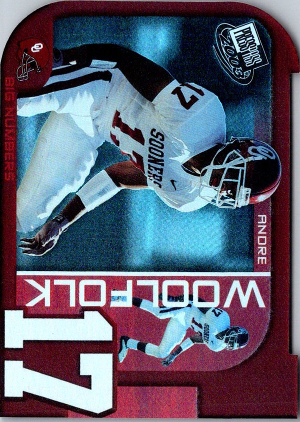 2003 Press Pass Big Numbers Andre Woolfolk #BN35