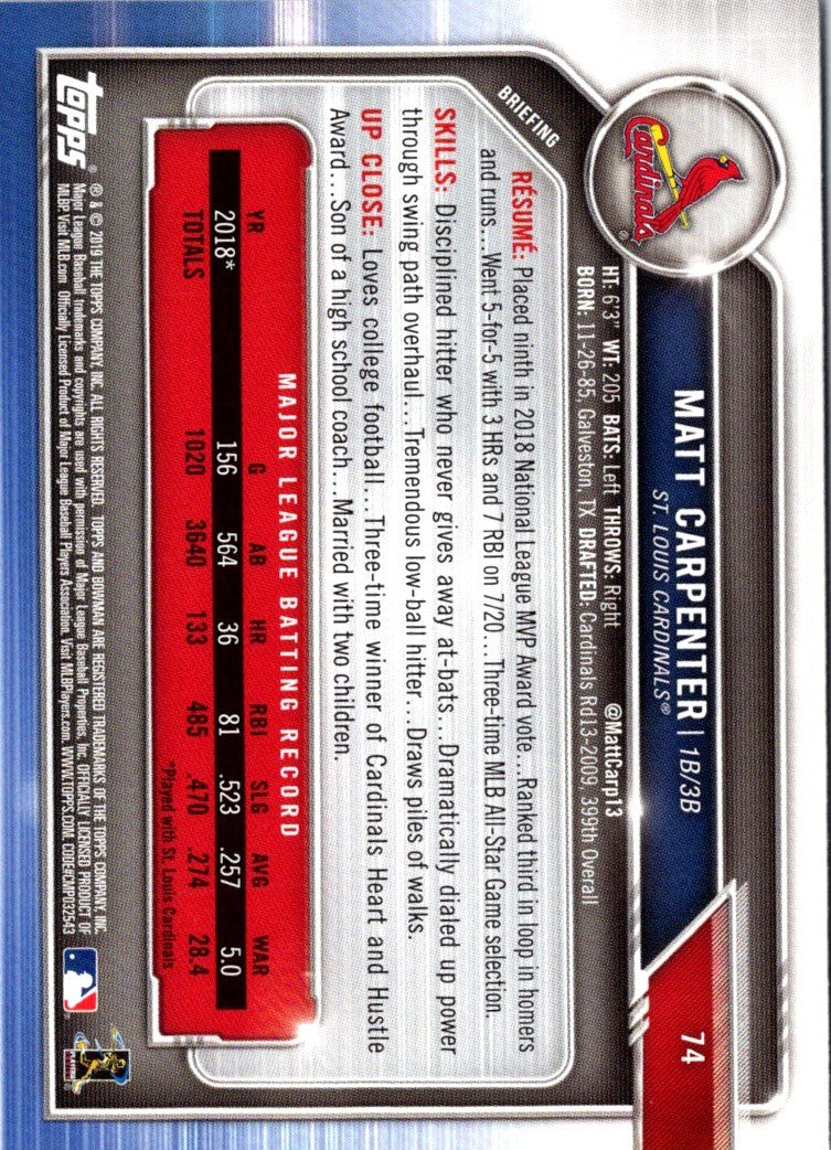 2019 Bowman Matt Carpenter