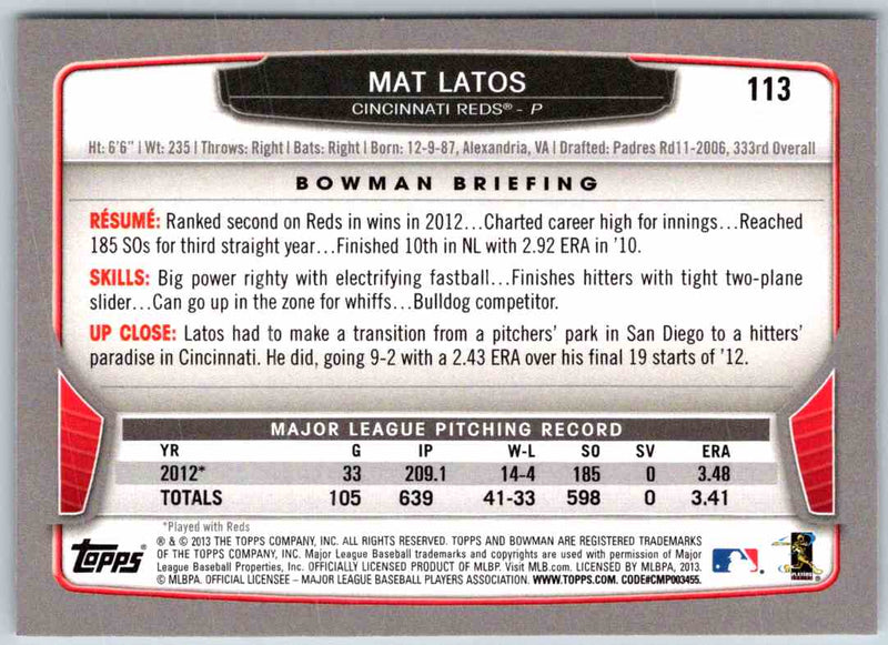 2014 Bowman Mat Latos